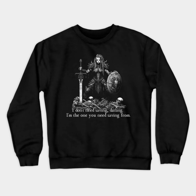 Dark Warrior Crewneck Sweatshirt by OddlyNoir